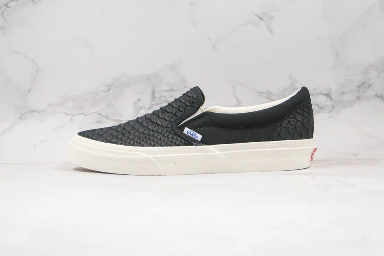 Vans Classic Slip On Skateboard Shoes India Ink True White Mini Check - Stylish and Comfortable Slip-Ons