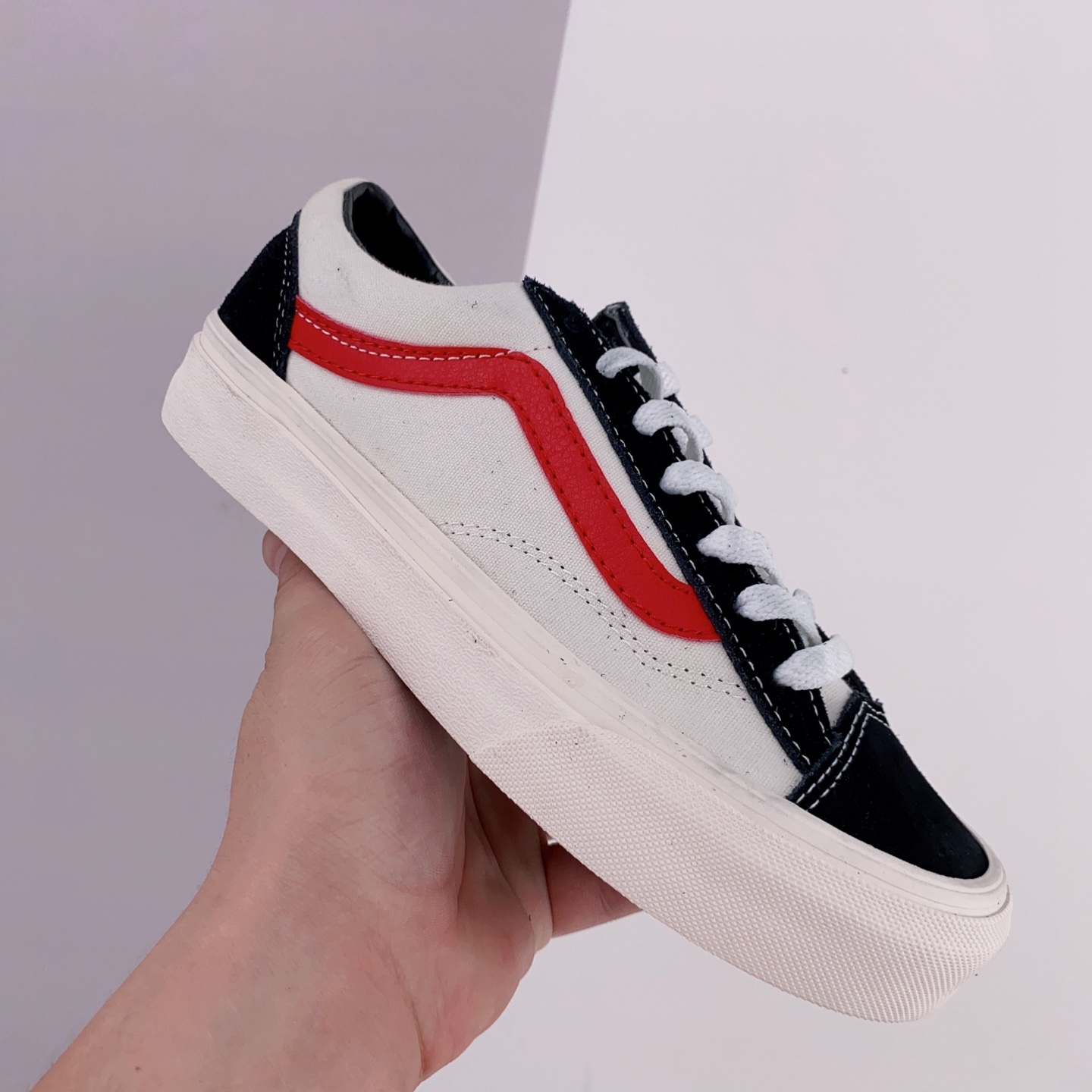 Vans Ward Block Yacht Club Canvas Skate Shoes - Black White Red (Size 5-12)