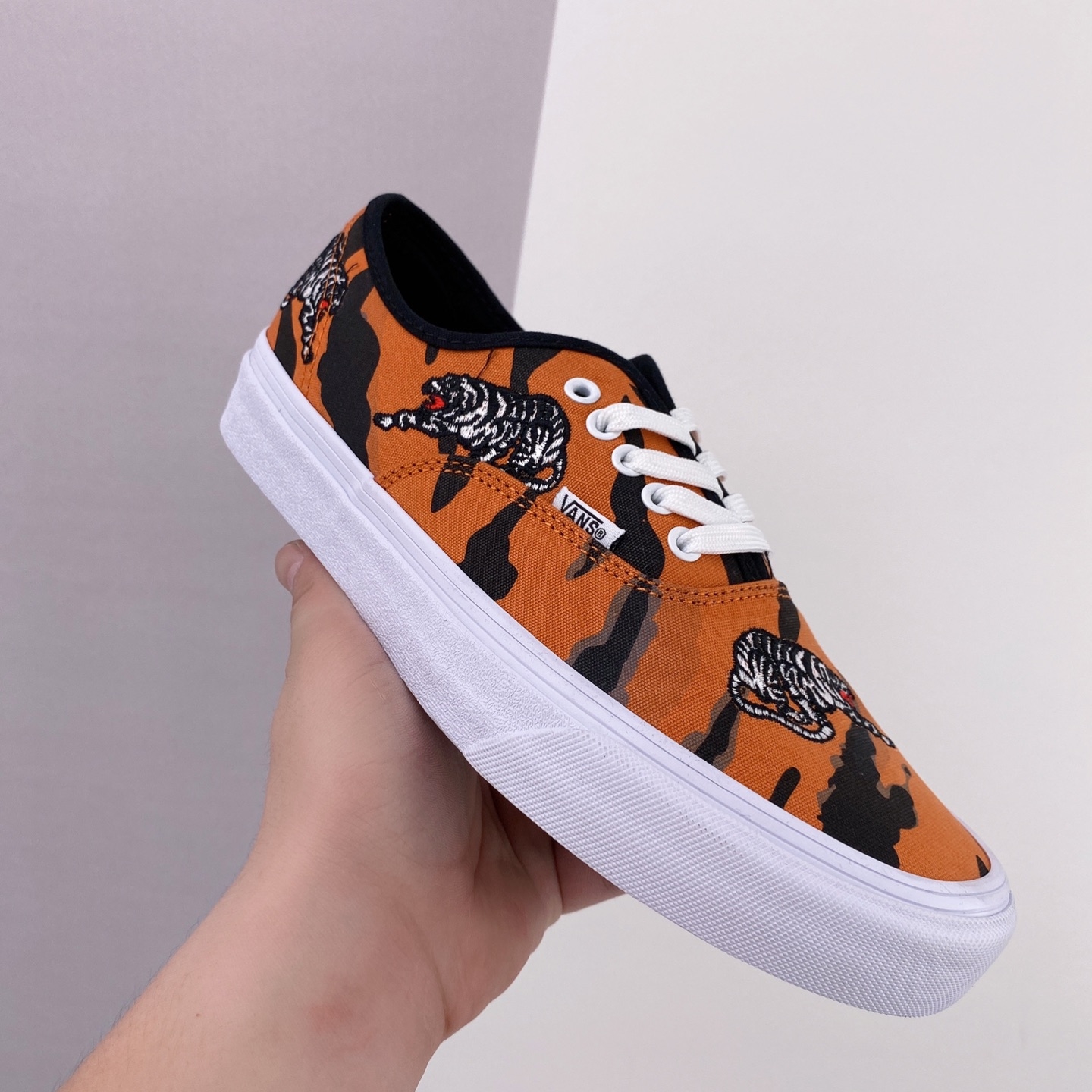 Vans Authentic Low-Top Sneakers Black Orange | Unisex | VN0A5KRDORA