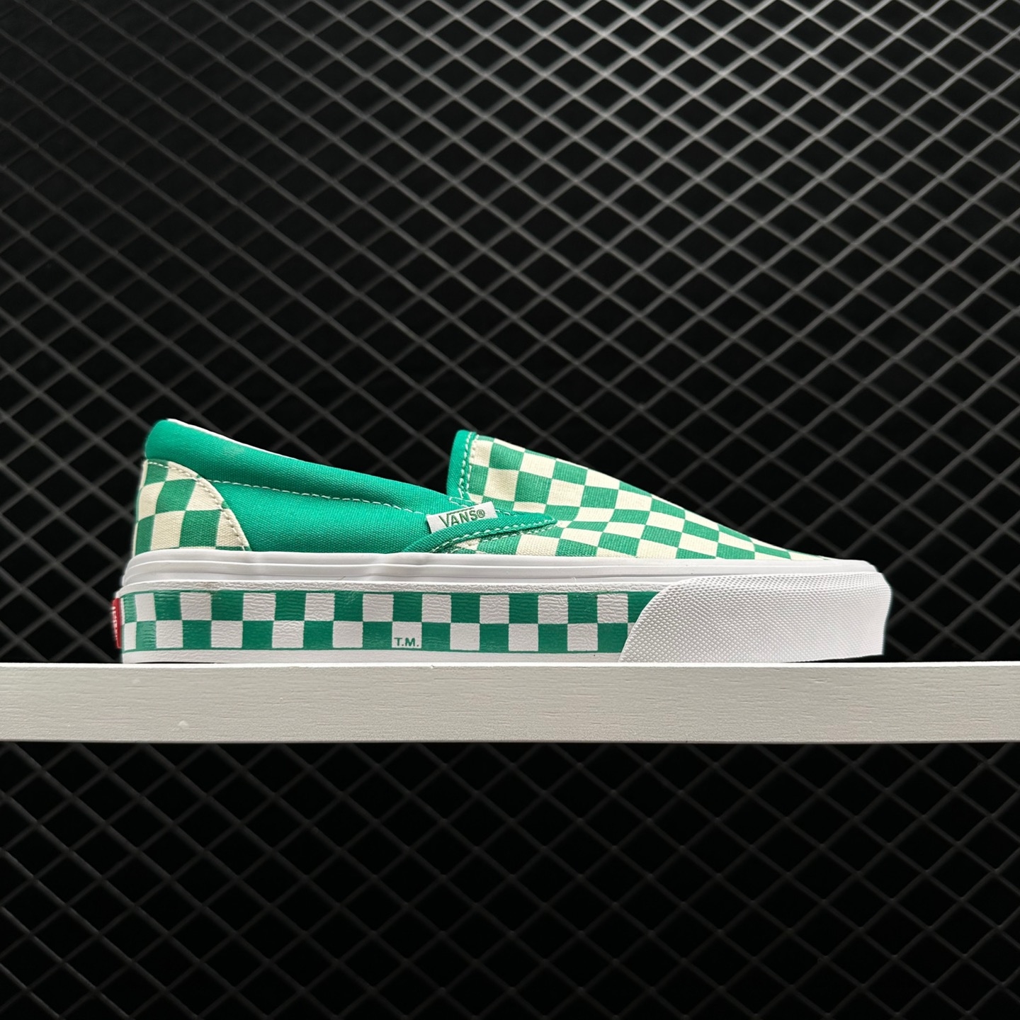 Vans Classic Slip-On Sidewall Check Ultramarine Green VN0A38F7RA7