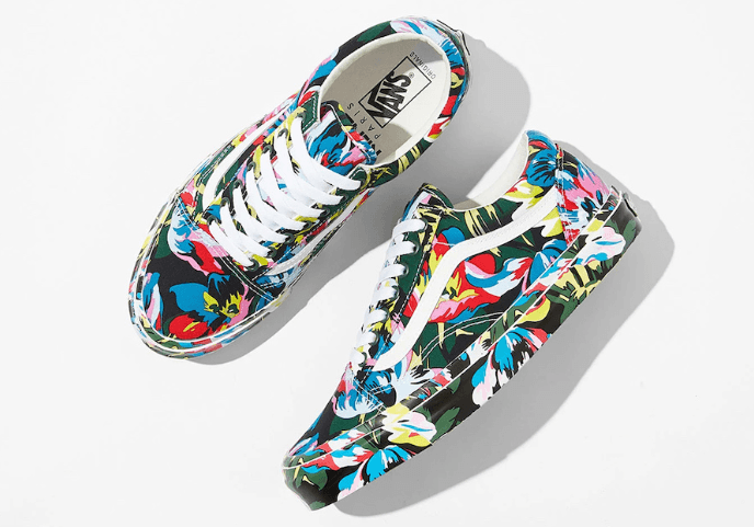 Vans Kenzo x OG Old Skool LX 'Floral Green' VN0A4P3X02H - Vibrant Floral Design on Classic Sneakers