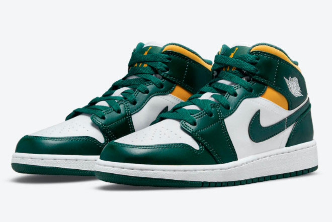 Air Jordan 1 Mid Sonics Green White Yellow 554725-371 - Authentic Sneakers for a Unique Style Air Jordan 1 Mid Sonics Green White Yellow 554725-371 - Authentic Sneakers for a Unique Style