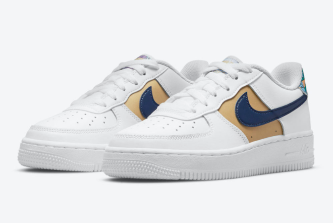 Nike Air Force 1 Low GS White/Multi-Color DM3089-100 - Stylish and Versatile Youth Sneakers