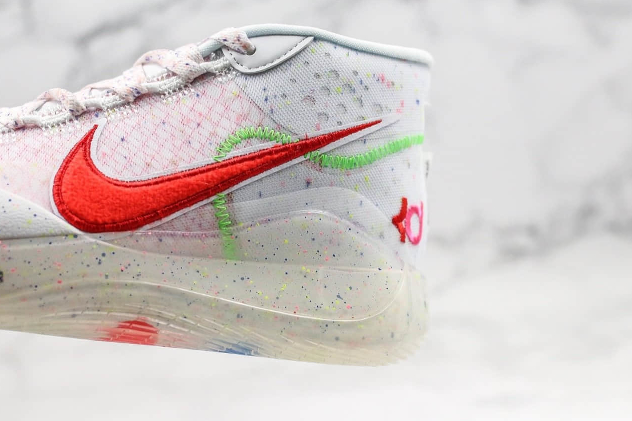 Nike Zoom KD 12 EP White Multi Color Red AR4230 118 - Shop the Latest Nike Basketball Shoes