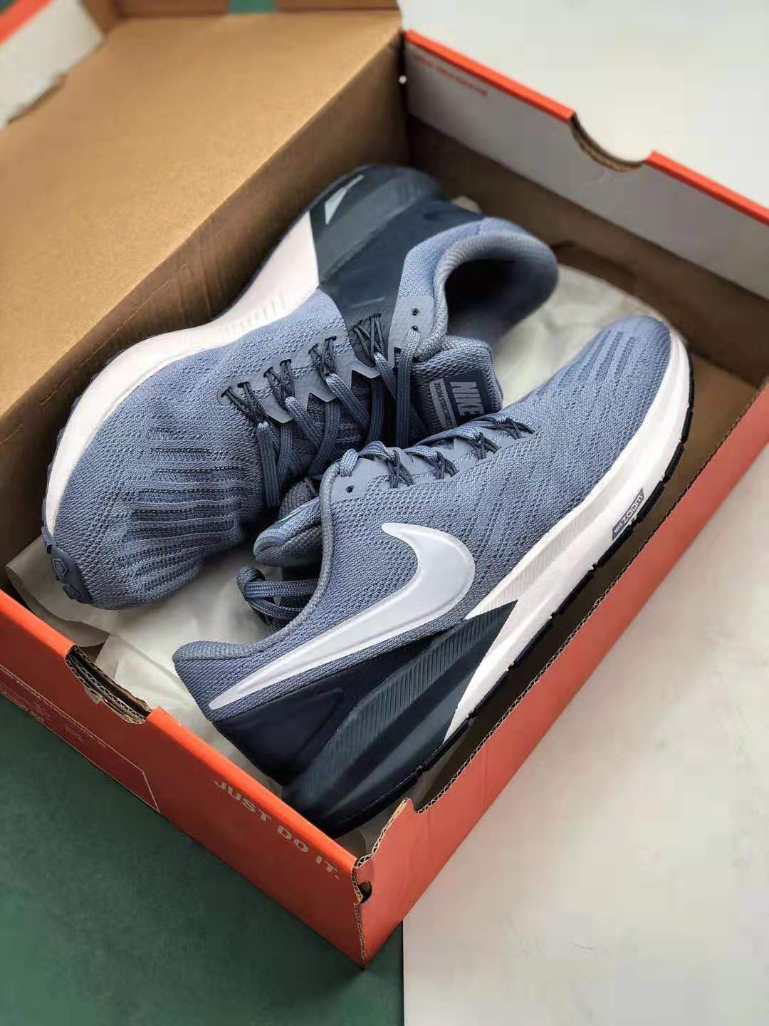 Nike Air Zoom Structure 22 - Navy Blue/White AA1636 401: Lightweight Supportive Running Shoes