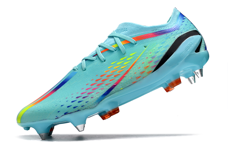 Adidas X Speedportal .1 SG Al Rihla - Clear Aqua Solar Red Power Blue | Premium Soccer Cleats Adidas X Speedportal .1 SG Al Rihla - Clear Aqua Solar Red Power Blue | Premium Soccer Cleats