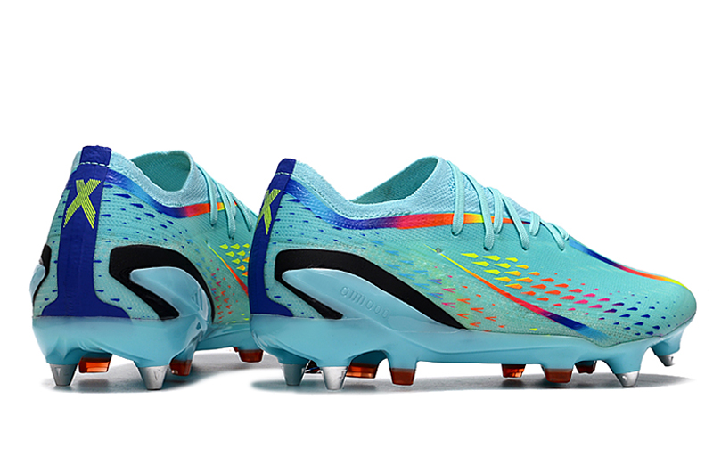 Adidas X Speedportal .1 SG Al Rihla - Clear Aqua Solar Red Power Blue | Premium Soccer Cleats Adidas X Speedportal .1 SG Al Rihla - Clear Aqua Solar Red Power Blue | Premium Soccer Cleats