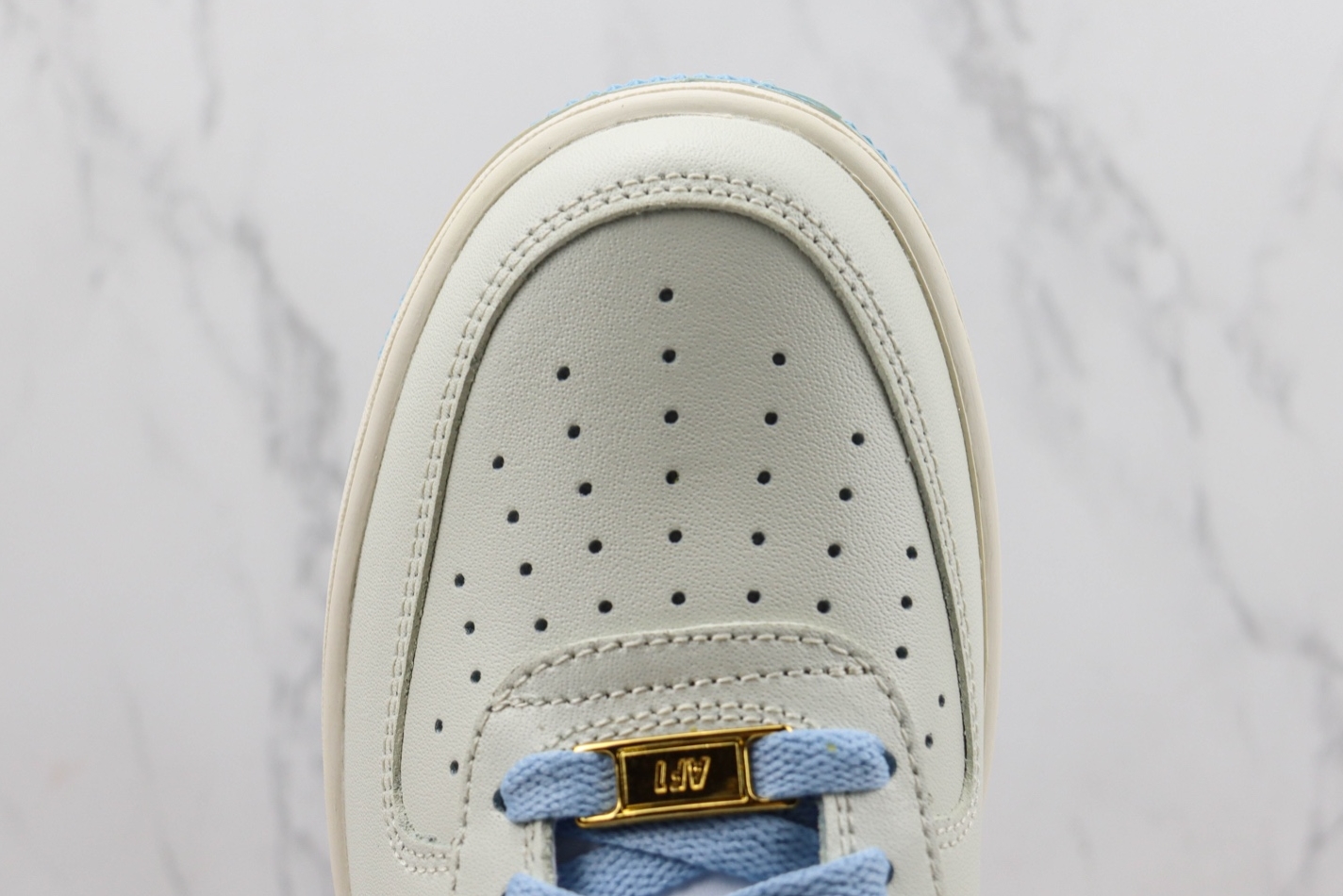 Nike Air Force 1 07 Low White Ice Blue Gold - SP0758-031: Stylish Classic Sneakers Nike Air Force 1 07 Low White Ice Blue Gold - SP0758-031: Stylish Classic Sneakers