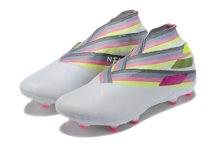 Adidas Nemeziz 19+ FG White Multi-Color Soccer Cleats - EF3650