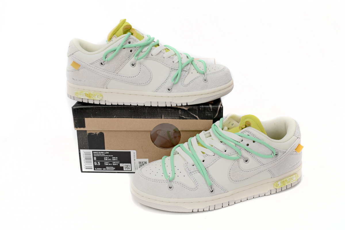Nike Off-White X Dunk Low 'Lot 14 Of 50' DJ0950-106 - Limited Edition Collaboration with Off-White, Durable and Stylish Sneakers Nike Off-White X Dunk Low 'Lot 14 Of 50' DJ0950-106 - Limited Edition Collaboration with Off-White, Durable and Stylish Sneakers