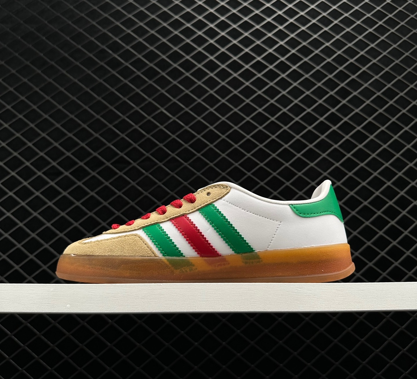 Adidas x Gucci Gazelle White Green Red Sneakers - AAA43 9547 | Limited Edition Adidas x Gucci Gazelle White Green Red Sneakers - AAA43 9547 | Limited Edition