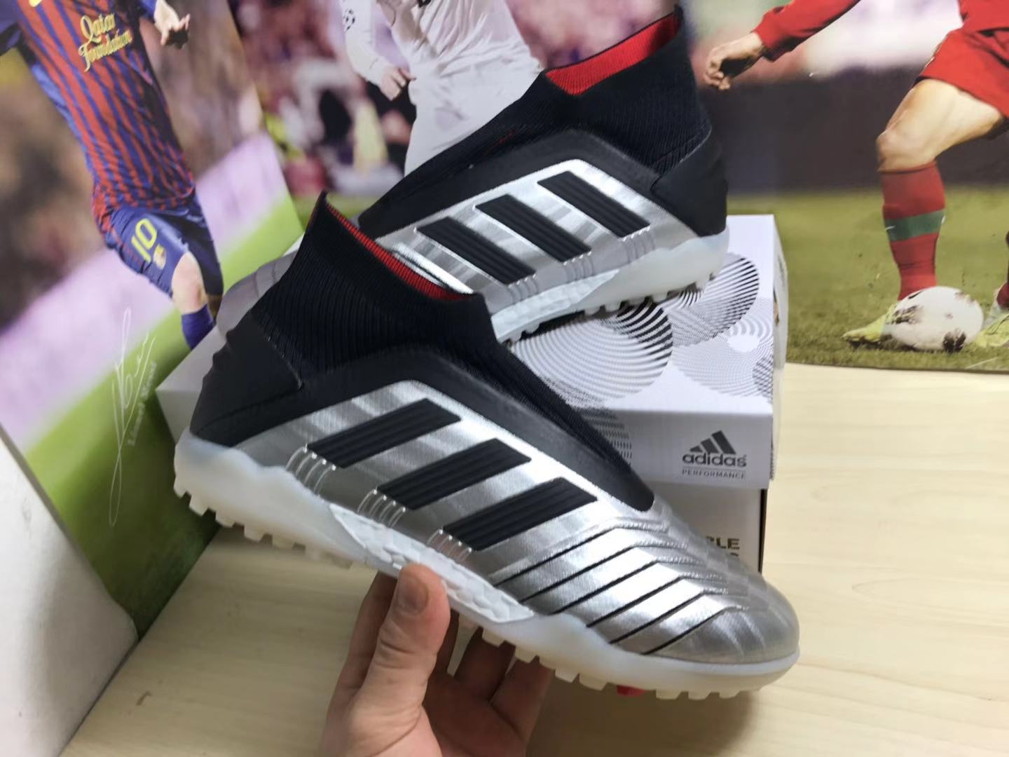 Adidas Predator 19+ Turf 'Silver Metallic Black' - High-Performance Soccer Shoes Adidas Predator 19+ Turf 'Silver Metallic Black' - High-Performance Soccer Shoes