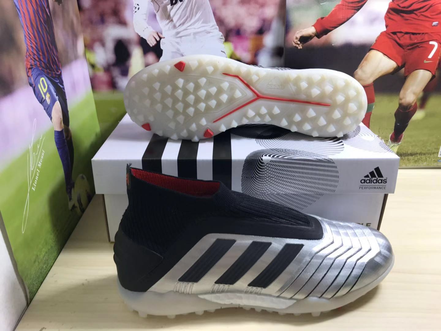 Adidas Predator 19+ Turf 'Silver Metallic Black' - High-Performance Soccer Shoes Adidas Predator 19+ Turf 'Silver Metallic Black' - High-Performance Soccer Shoes