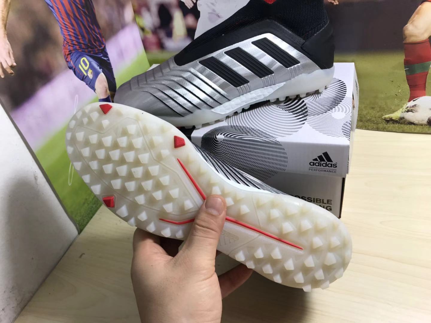 Adidas Predator 19+ Turf 'Silver Metallic Black' - High-Performance Soccer Shoes Adidas Predator 19+ Turf 'Silver Metallic Black' - High-Performance Soccer Shoes