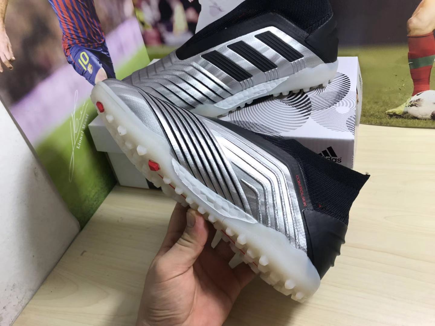 Adidas Predator 19+ Turf 'Silver Metallic Black' - High-Performance Soccer Shoes Adidas Predator 19+ Turf 'Silver Metallic Black' - High-Performance Soccer Shoes