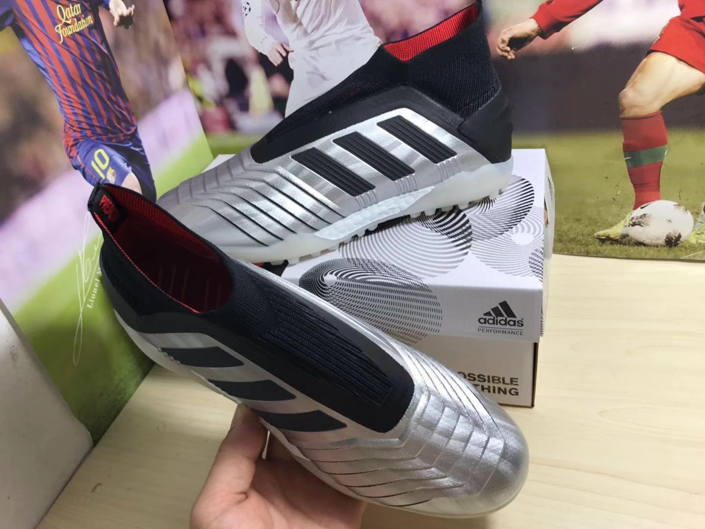 Adidas Predator 19+ Turf 'Silver Metallic Black' - High-Performance Soccer Shoes Adidas Predator 19+ Turf 'Silver Metallic Black' - High-Performance Soccer Shoes