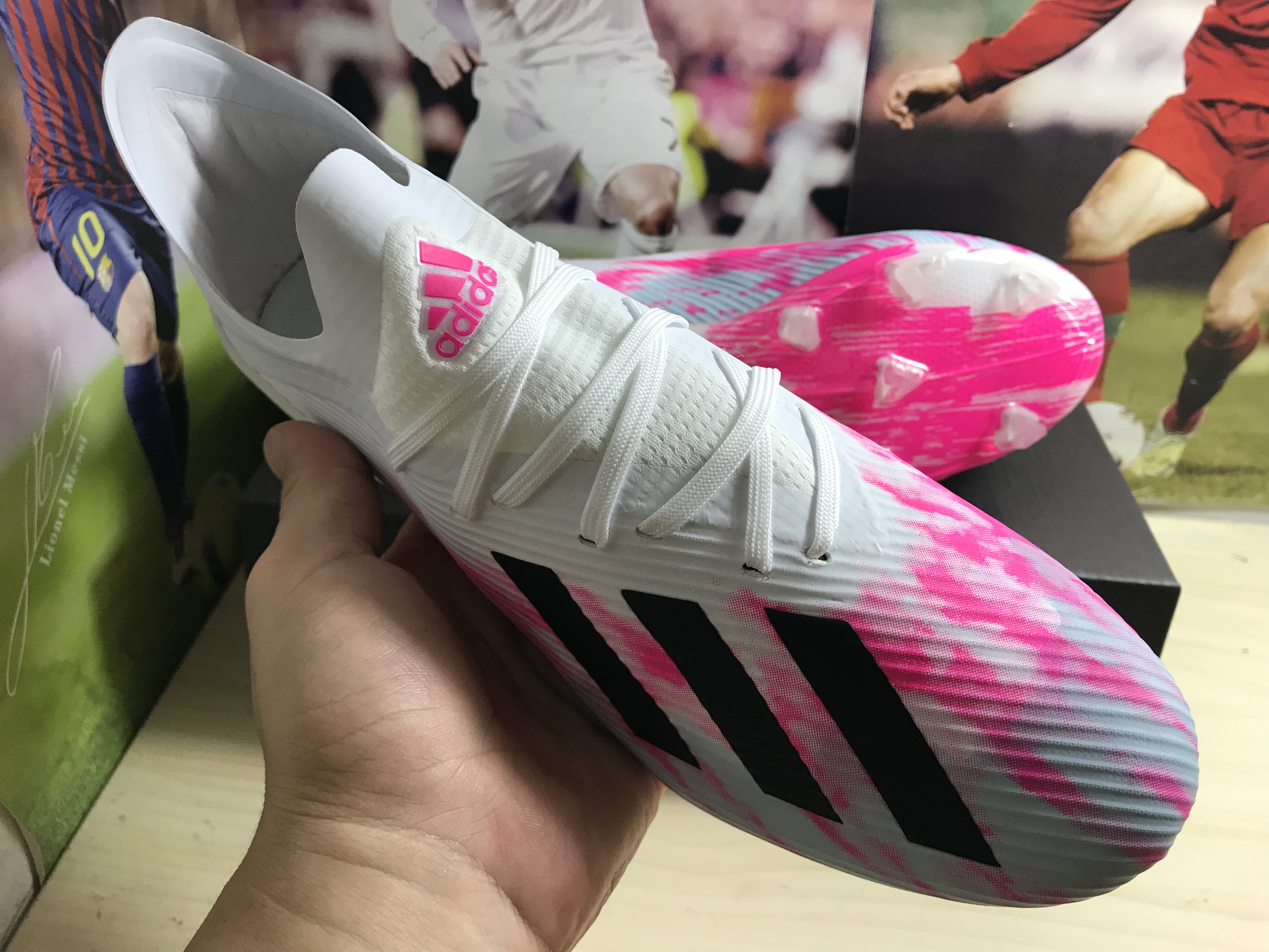 Adidas X 19.1 FG - White Shock Pink Soccer Cleats | EG7125 Adidas X 19.1 FG - White Shock Pink Soccer Cleats | EG7125