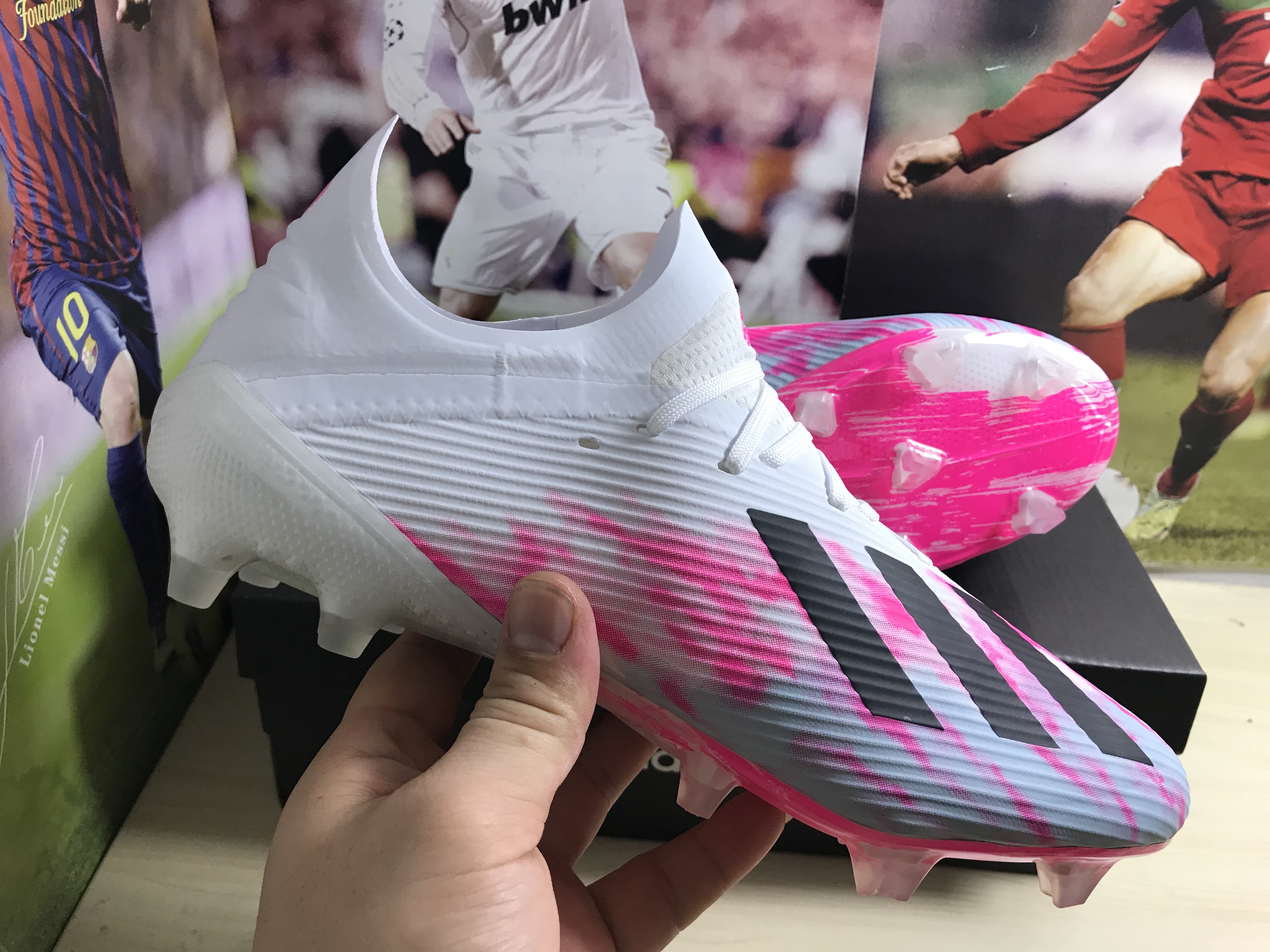 Adidas X 19.1 FG - White Shock Pink Soccer Cleats | EG7125 Adidas X 19.1 FG - White Shock Pink Soccer Cleats | EG7125