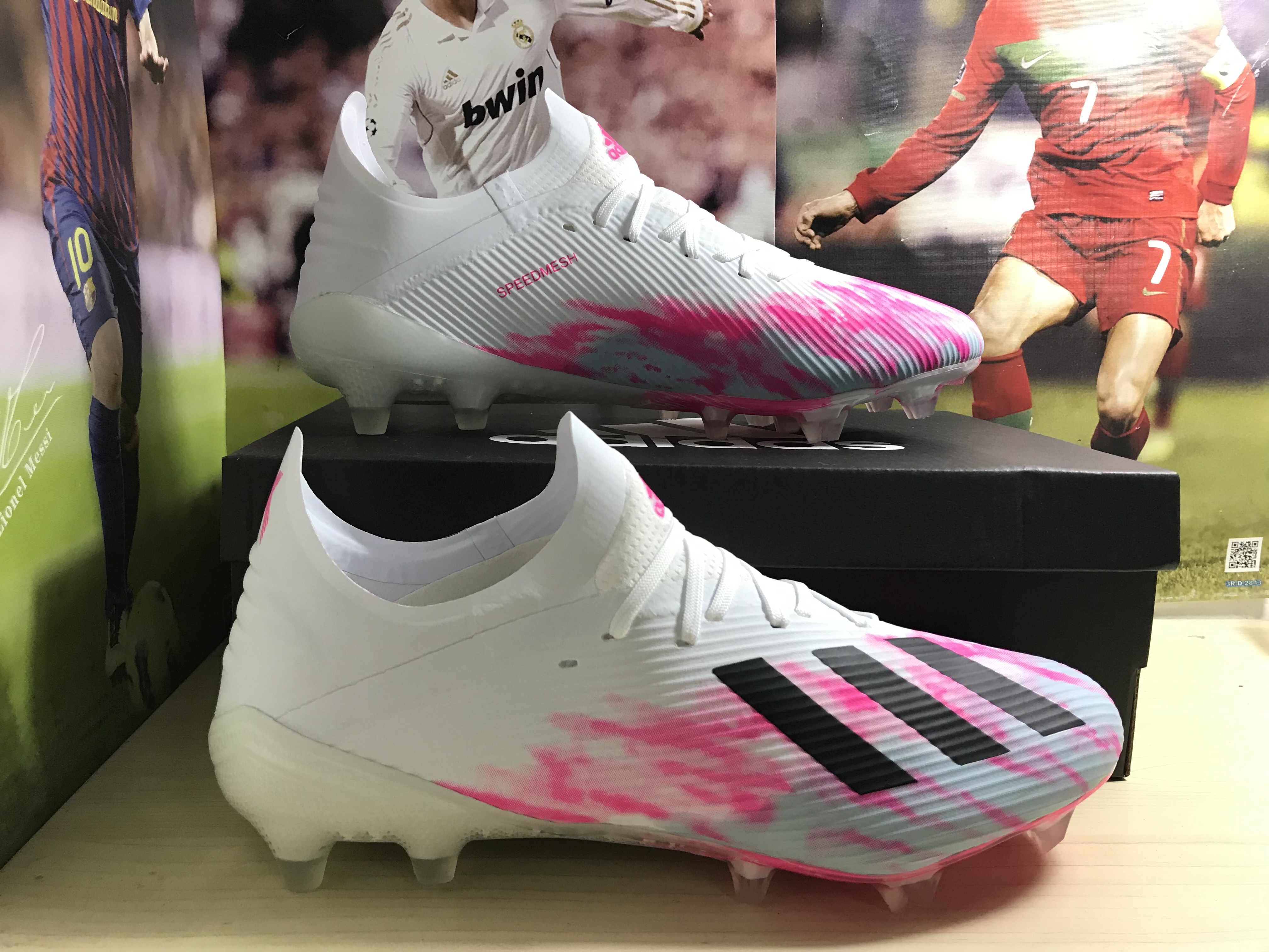 Adidas X 19.1 FG - White Shock Pink Soccer Cleats | EG7125 Adidas X 19.1 FG - White Shock Pink Soccer Cleats | EG7125