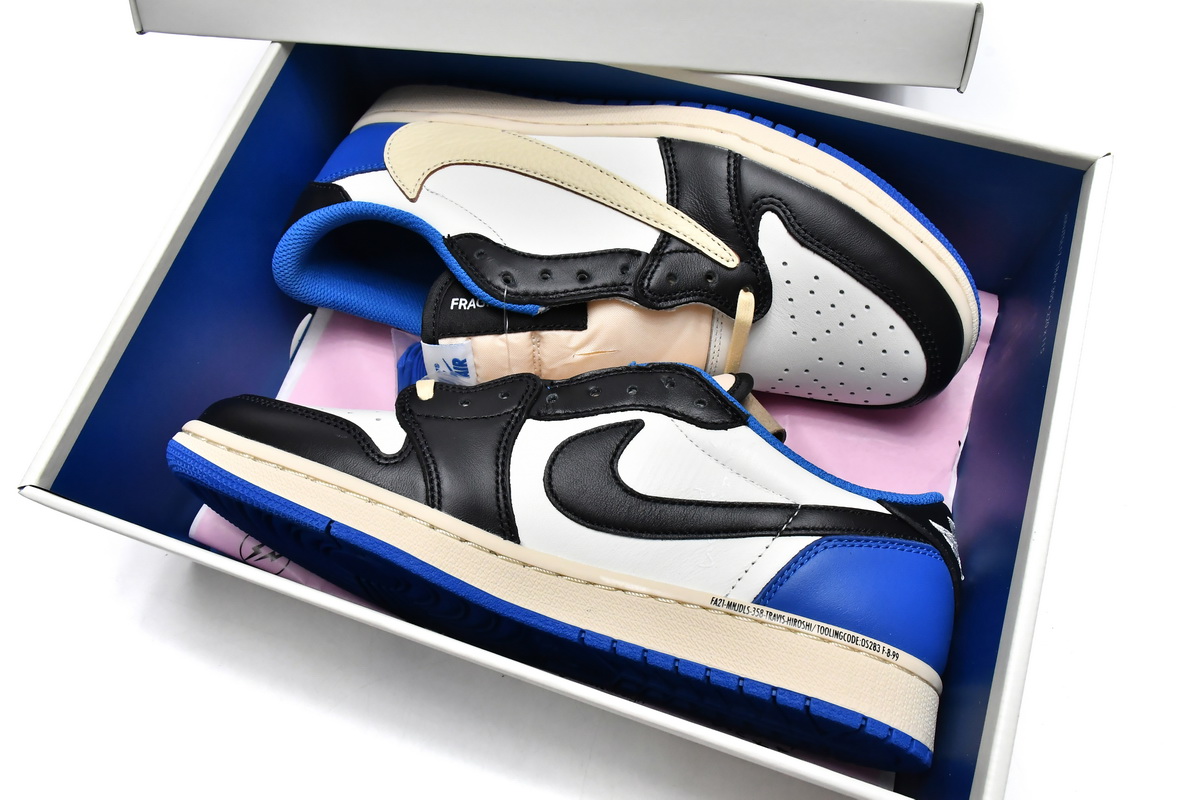 Nike Fragment Design x Travis Scott x Air Jordan 1 Retro Low 'Sail Black Military Blue' DM7866-140 - Limited Edition Collaboration