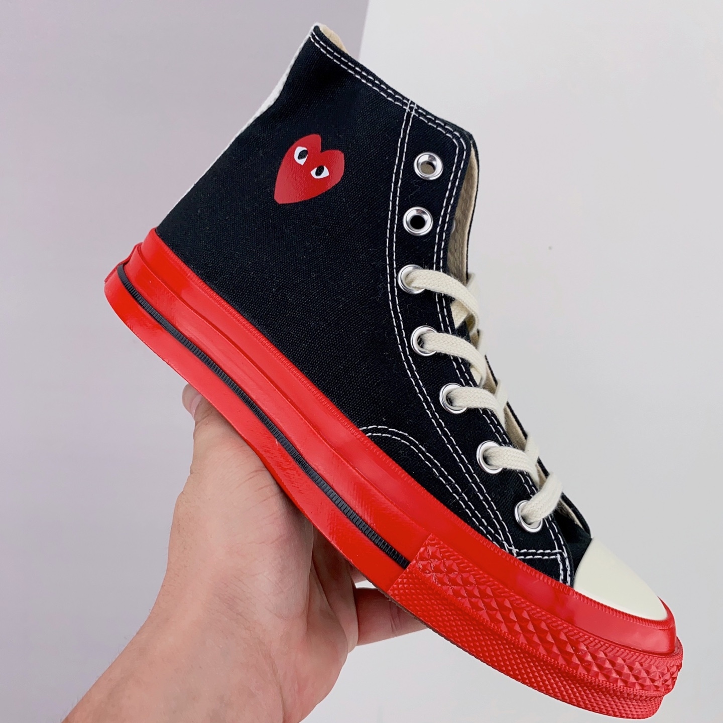 Converse Comme des Play x Chuck 70 High 'Black Red' A01793C - Stylish Collaboration Sneakers Converse Comme des Play x Chuck 70 High 'Black Red' A01793C - Stylish Collaboration Sneakers