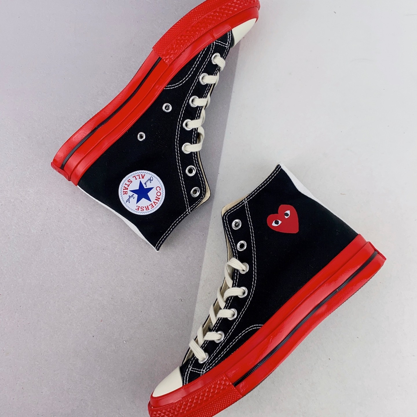 Converse Comme des Play x Chuck 70 High 'Black Red' A01793C - Stylish Collaboration Sneakers Converse Comme des Play x Chuck 70 High 'Black Red' A01793C - Stylish Collaboration Sneakers