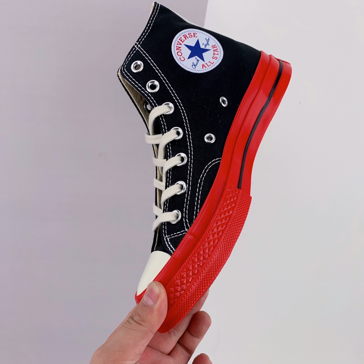 Converse Comme des Play x Chuck 70 High 'Black Red' A01793C - Stylish Collaboration Sneakers Converse Comme des Play x Chuck 70 High 'Black Red' A01793C - Stylish Collaboration Sneakers