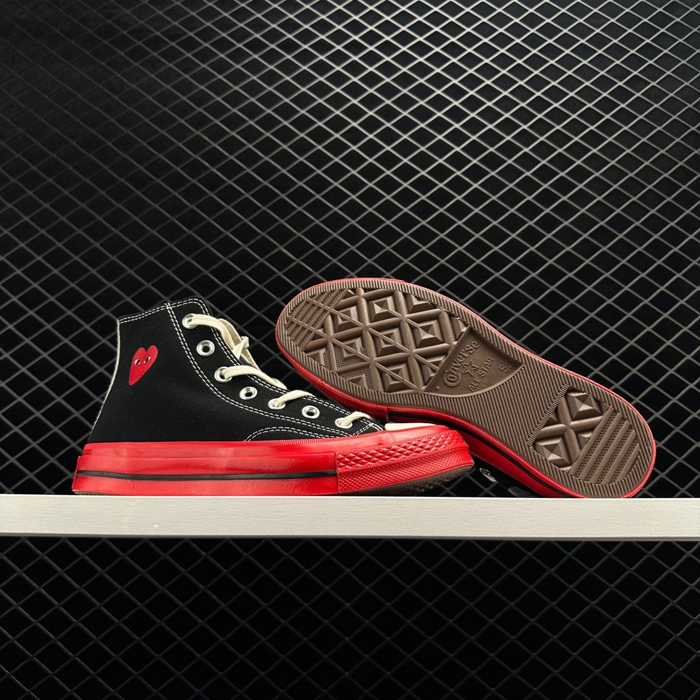 Converse Comme des Play x Chuck 70 High 'Black Red' A01793C - Stylish Collaboration Sneakers Converse Comme des Play x Chuck 70 High 'Black Red' A01793C - Stylish Collaboration Sneakers