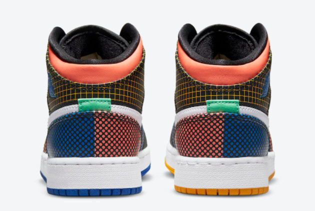 Air Jordan 1 Mid GS Multicolor Grid DC4092-001 | Stylish and Vibrant Sneakers for Kids