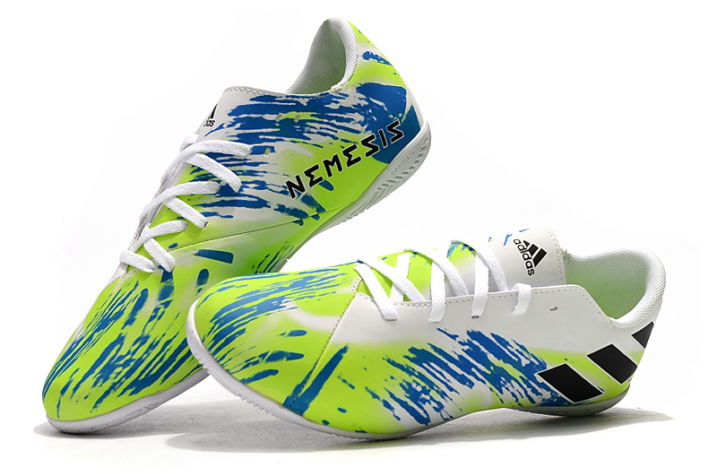 Adidas Nemeziz 19.4 IN White Green Black - Premium Indoor Soccer Shoes