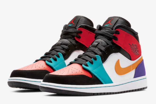 Get the Stylish Air Jordan 1 Mid Bred Multi-Color Sneakers - Limited Edition