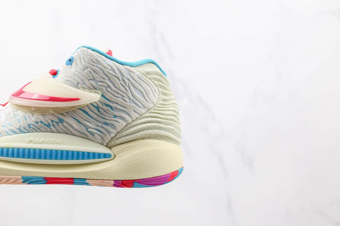 Nike KD 14 EP White Aqua Blue Multi-Color Basketball Shoes CZ0170-700