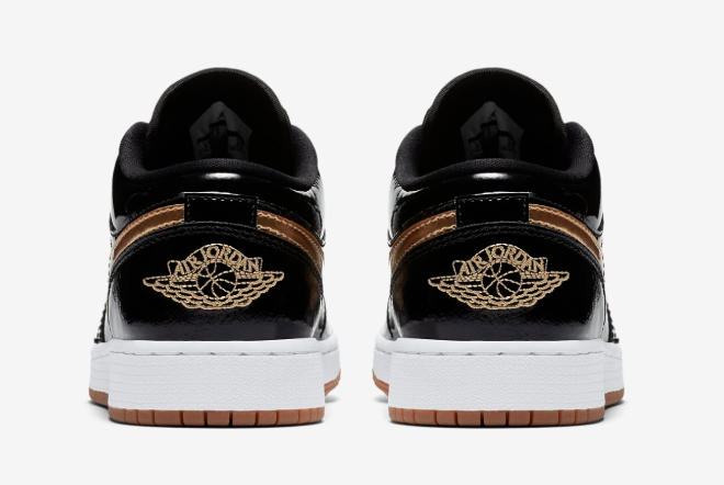 Air Jordan 1 Low Black Gold Patent - Stylish & Sleek Footwear | Limited Edition