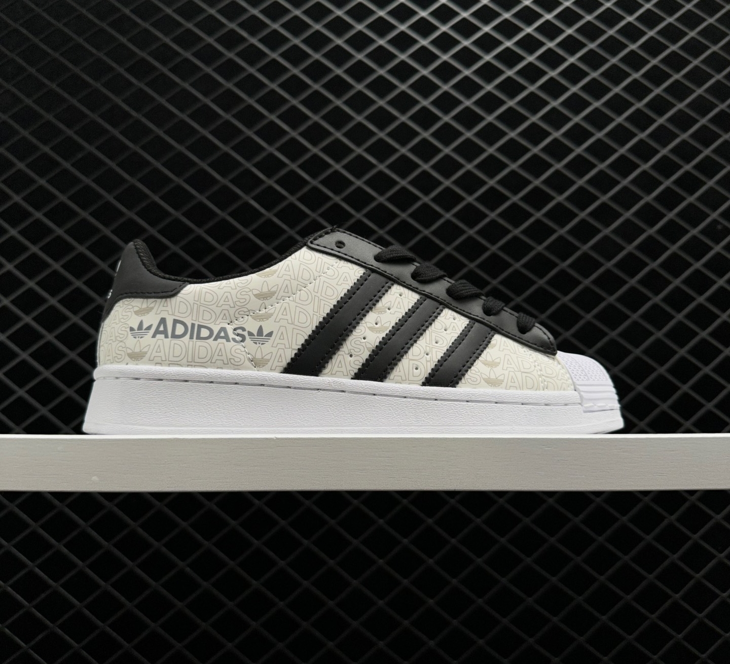 Adidas Superstar Reflective Allover Logo | White Black GW7254