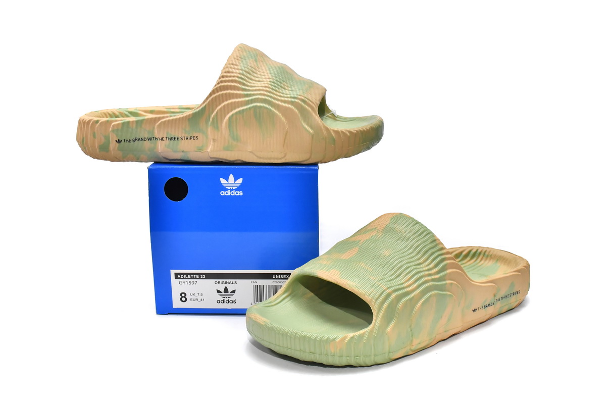 Adidas Adilette 22 Slides - Magic Lime Desert Sand GY1597 Adidas Adilette 22 Slides - Magic Lime Desert Sand GY1597