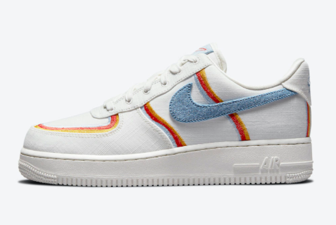 Nike Wmns Air Force 1 Low Sail Armory Blue Chili Red DJ4655-133 - Shop Now!