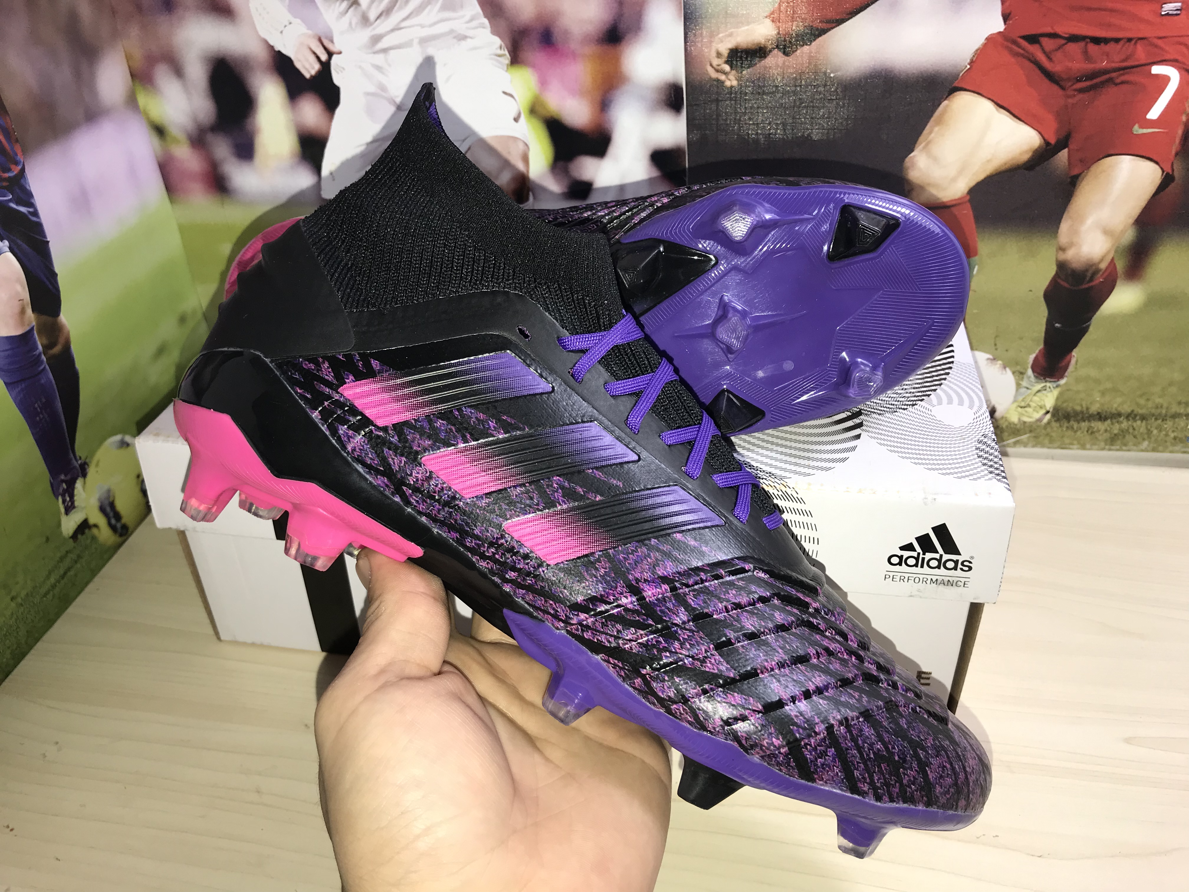 Adidas Predator 19+ Firm Ground Boots Black Pink Blue - Superior Performance & Style Adidas Predator 19+ Firm Ground Boots Black Pink Blue - Superior Performance & Style