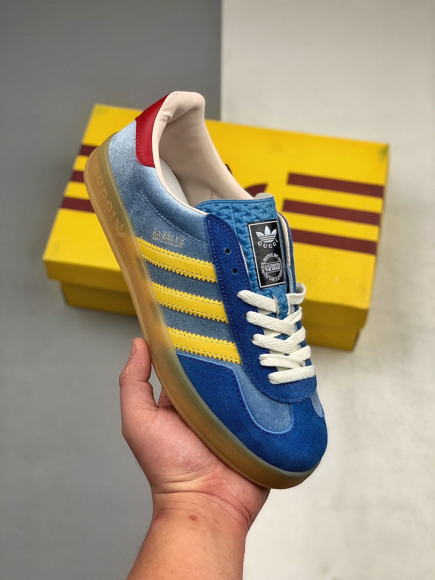 Adidas x Gucci Gazelle Blue Sneakers - Limited Edition Collaboration