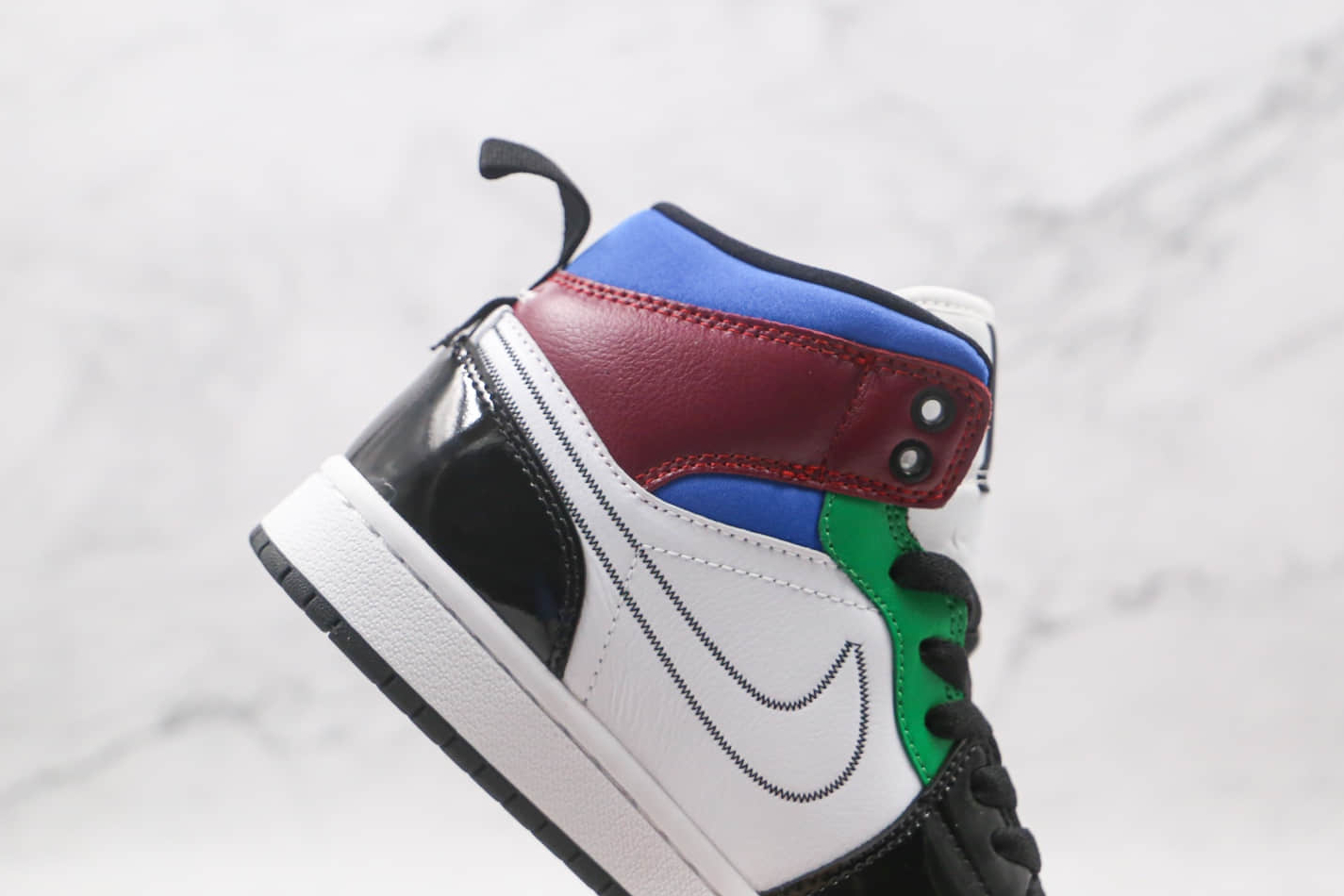 Air Jordan 1 Mid SE Black White Multi-Color DB5454-001 - Trendy Sneakers for Style Enthusiasts