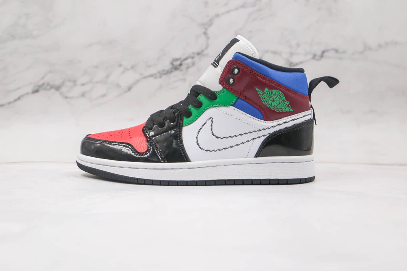 Air Jordan 1 Mid SE Black White Multi-Color DB5454-001 - Trendy Sneakers for Style Enthusiasts