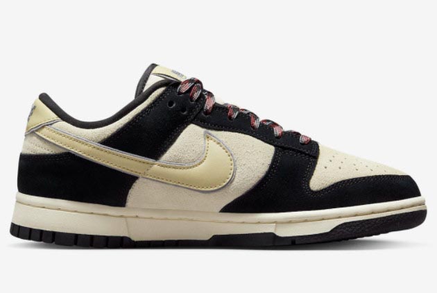 Nike Dunk Low 'Black Suede' Black/Team Gold-Coconut Milk DV3054-001 Nike Dunk Low 'Black Suede' Black/Team Gold-Coconut Milk DV3054-001