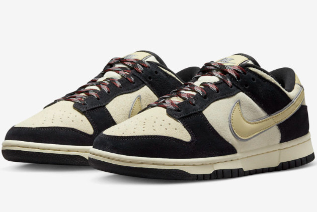 Nike Dunk Low 'Black Suede' Black/Team Gold-Coconut Milk DV3054-001 Nike Dunk Low 'Black Suede' Black/Team Gold-Coconut Milk DV3054-001