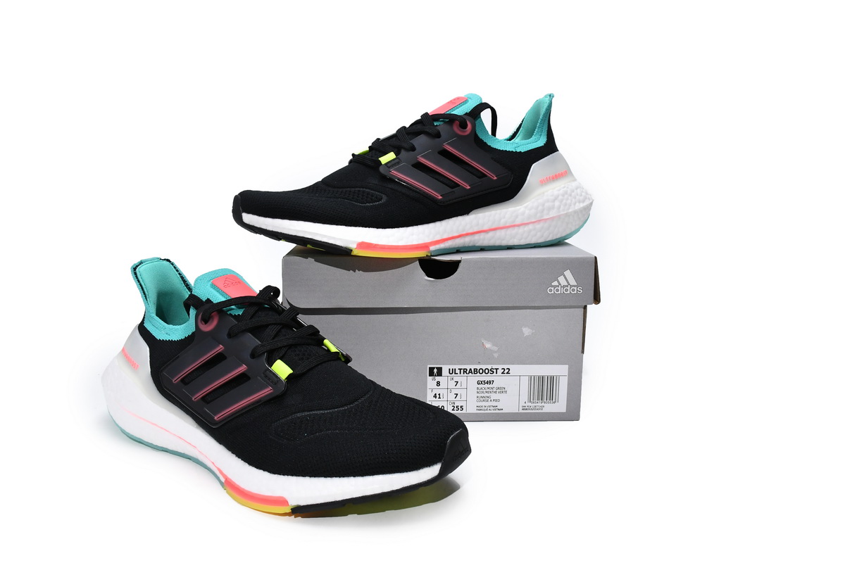 Adidas Ultra Boost 22 Black Turbo Mint Rust GX5497 – Sleek & Stylish Footwear Adidas Ultra Boost 22 Black Turbo Mint Rust GX5497 – Sleek & Stylish Footwear