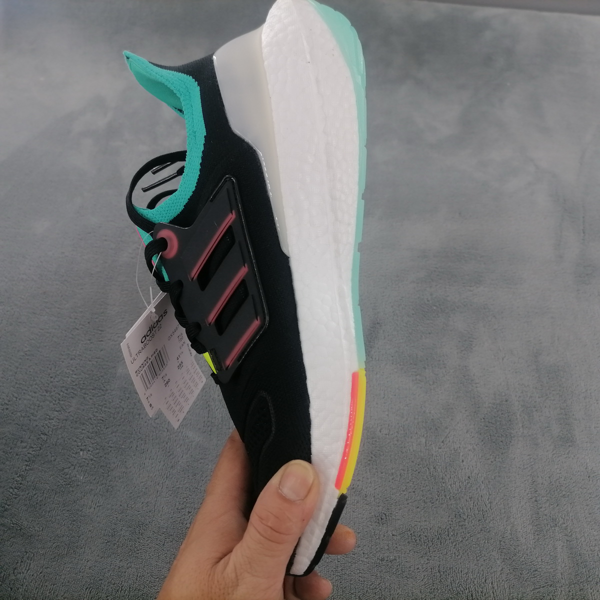 Adidas Ultra Boost 22 Black Turbo Mint Rust GX5497 – Sleek & Stylish Footwear Adidas Ultra Boost 22 Black Turbo Mint Rust GX5497 – Sleek & Stylish Footwear