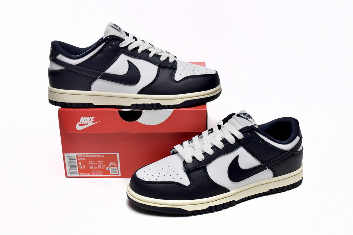 Nike Dunk Low Vintage Navy DD1503-115 - Classic Retro Style Sneakers