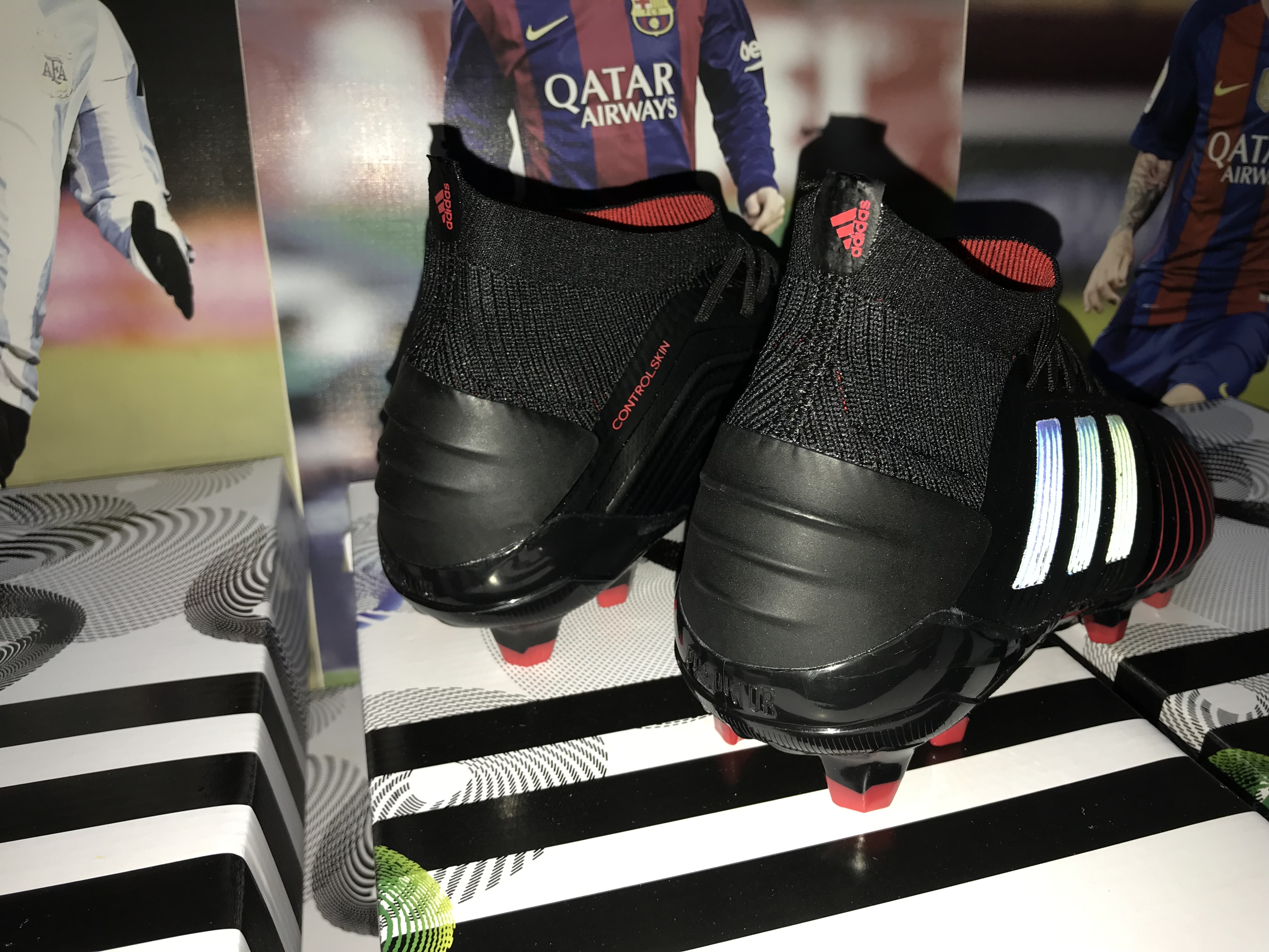 Adidas Predator 19.1 FG Black Active Red Soccer Cleats Adidas Predator 19.1 FG Black Active Red Soccer Cleats