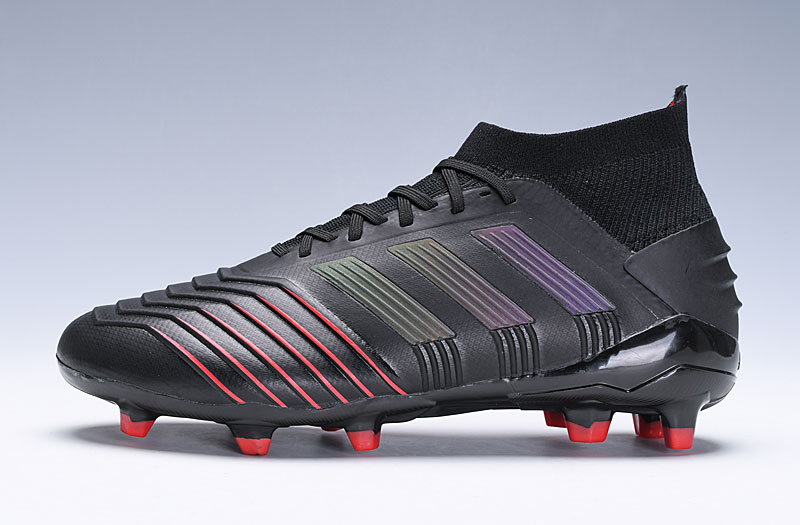 Adidas Predator 19.1 FG Black Active Red Soccer Cleats Adidas Predator 19.1 FG Black Active Red Soccer Cleats