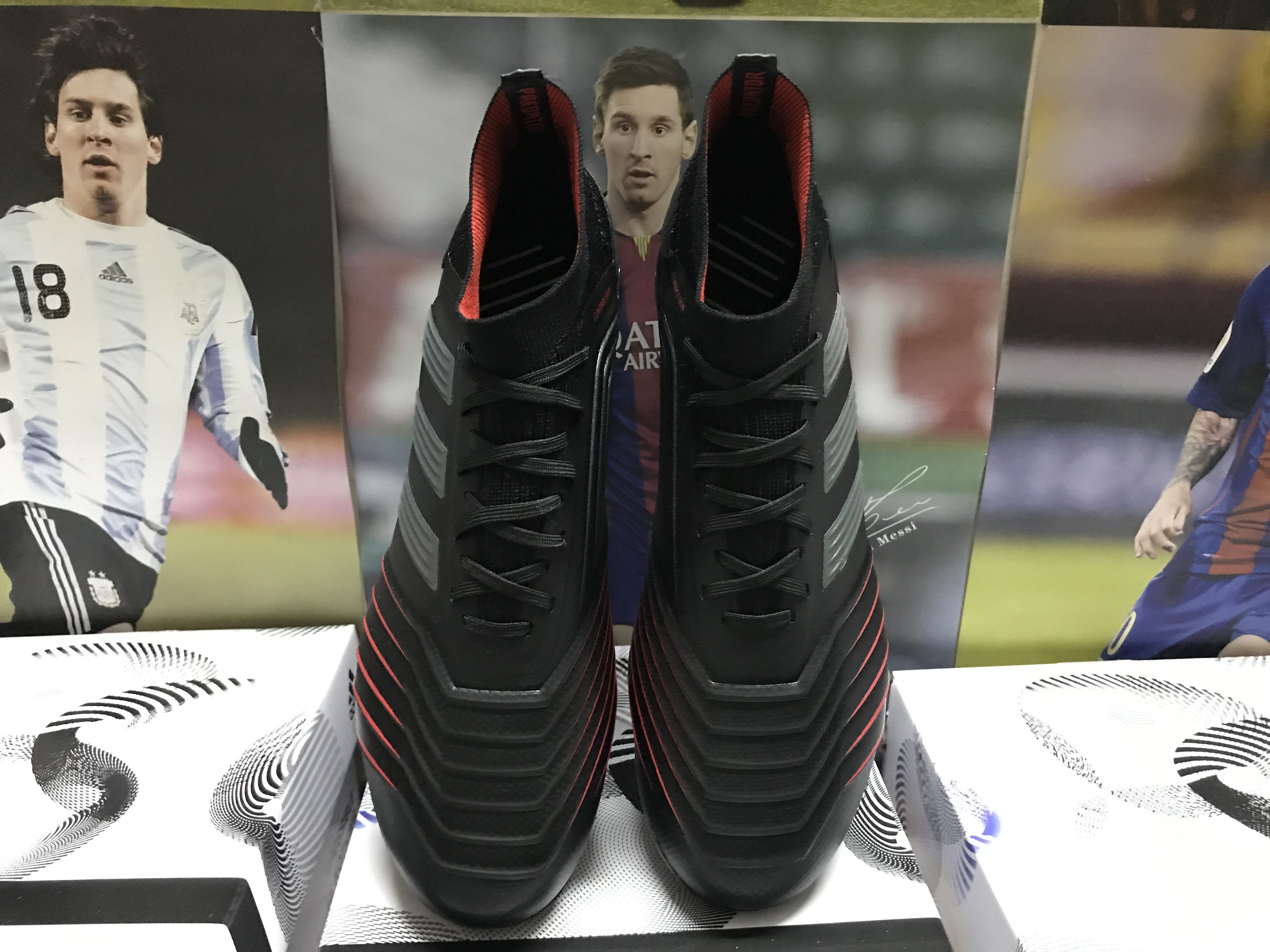 Adidas Predator 19.1 FG Black Active Red Soccer Cleats Adidas Predator 19.1 FG Black Active Red Soccer Cleats