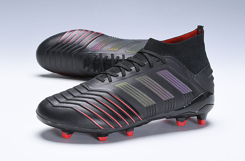 Adidas Predator 19.1 FG Black Active Red Soccer Cleats Adidas Predator 19.1 FG Black Active Red Soccer Cleats