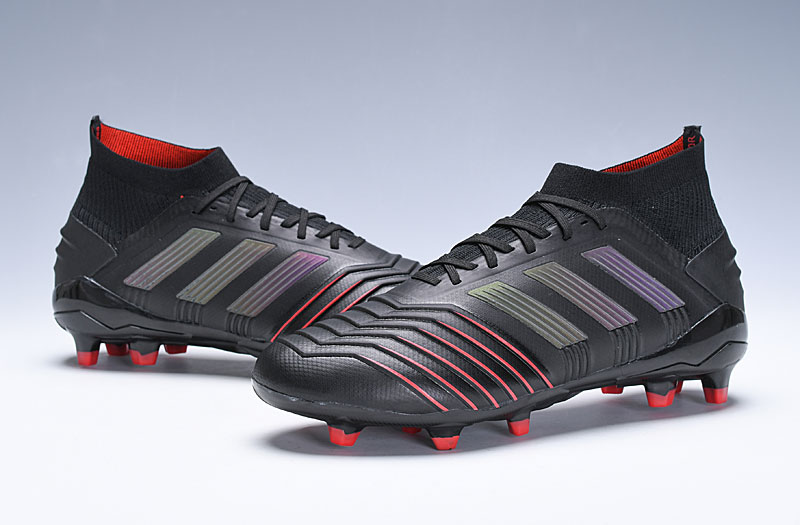 Adidas Predator 19.1 FG Black Active Red Soccer Cleats Adidas Predator 19.1 FG Black Active Red Soccer Cleats